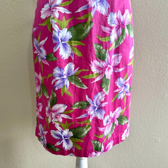 Jones NY Vtg 2000s Pink Floral Halter Summer Dress - Picture 3 of 5